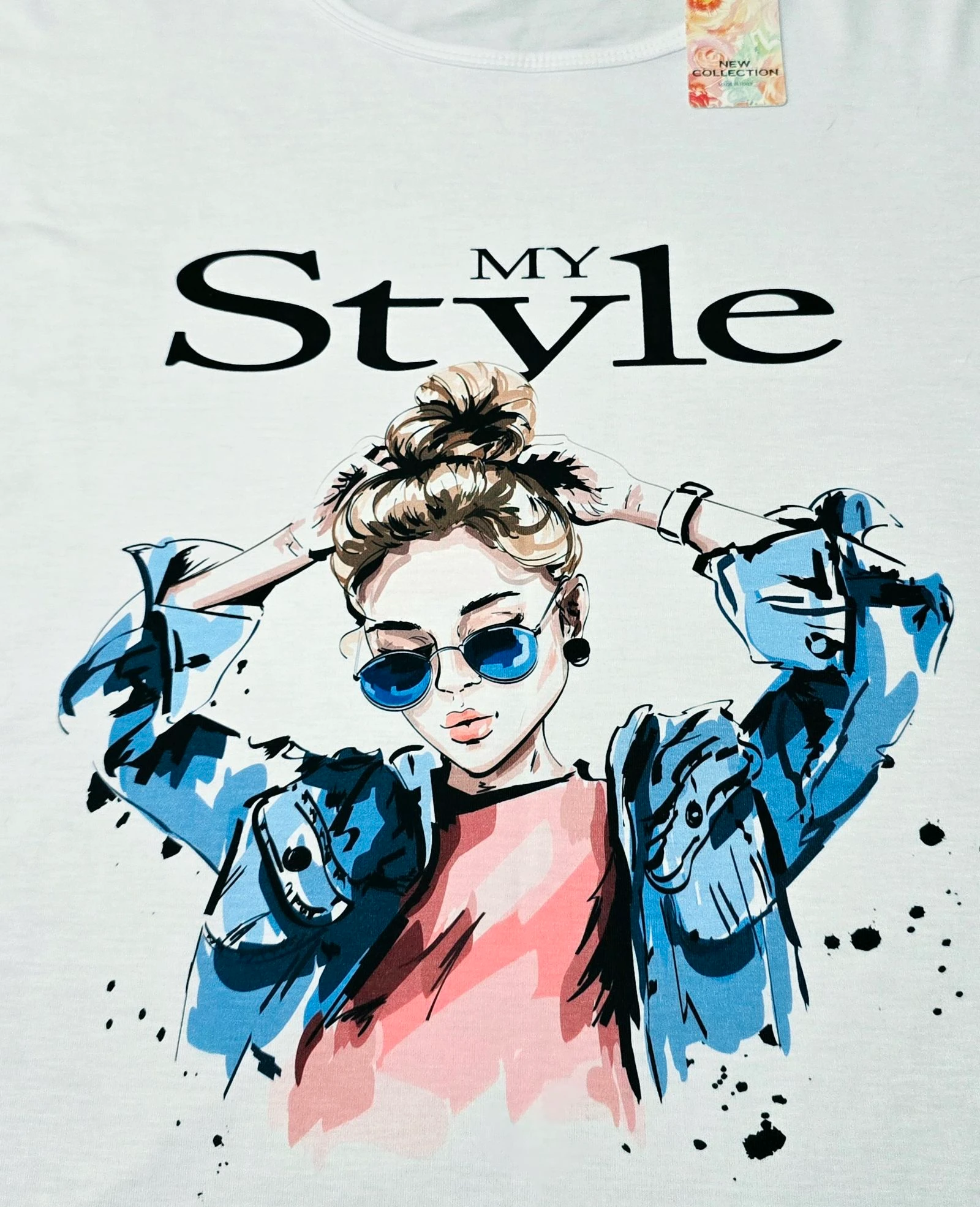 Camiseta blanca de manga corta "My Style" – photo 3